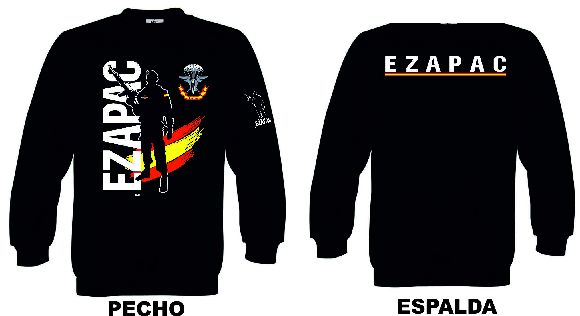 Sudadera Escuadrón Zapadores "Ezapac" mod. 1 negro